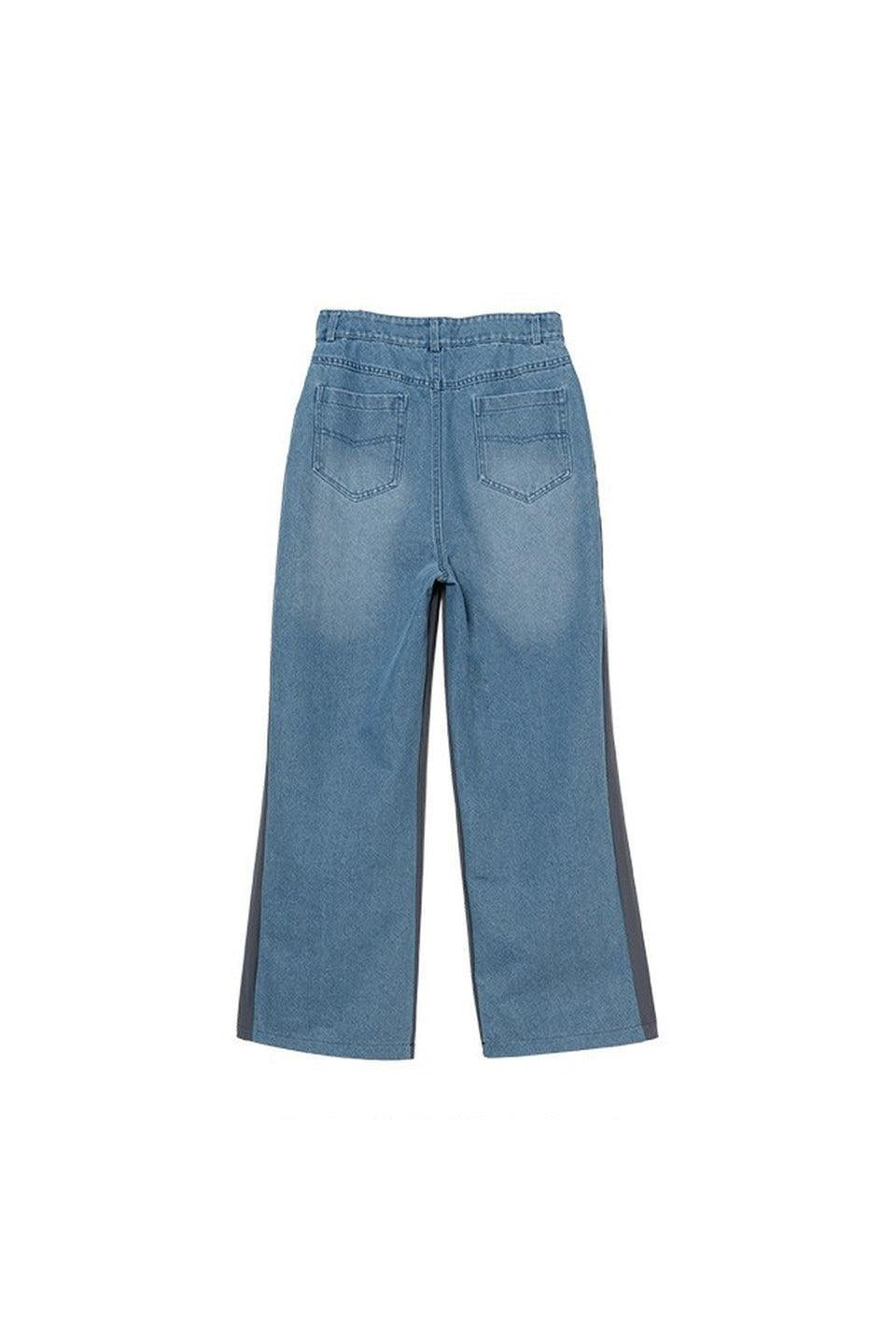 MICALLE MICALLE-Denim Docking Wide Pants-NOWALL