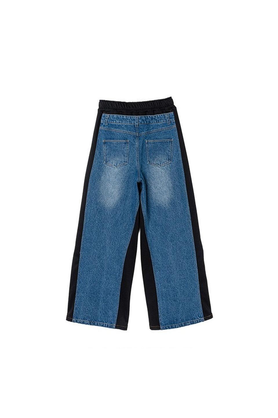 MICALLE MICALLE-Denim Docking Wide Pants-NOWALL