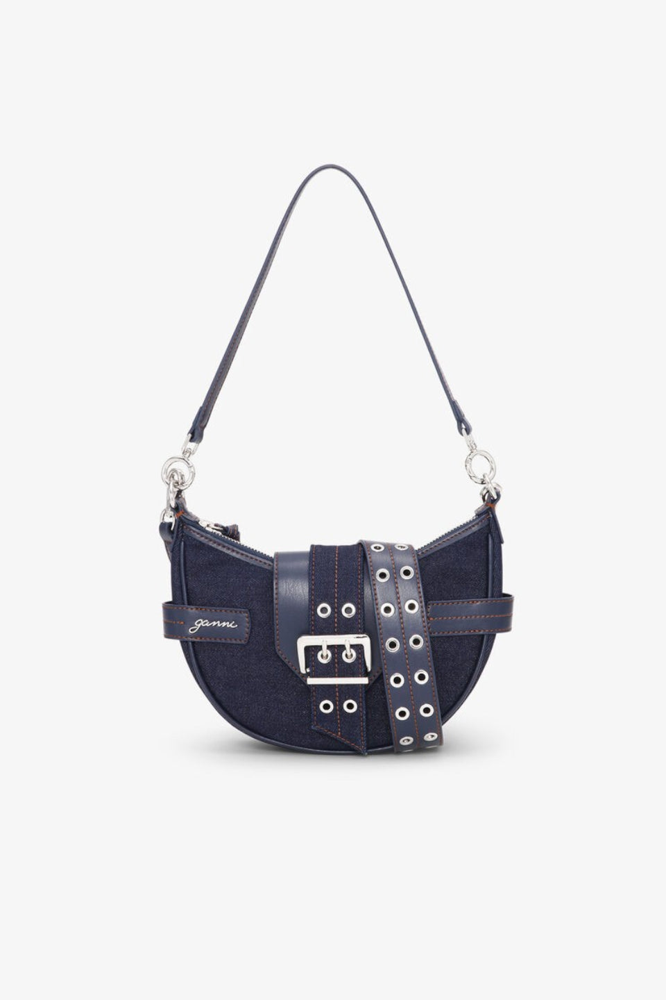 GANNI-Denim Small Bucky Crossbody Bag-NOWALL