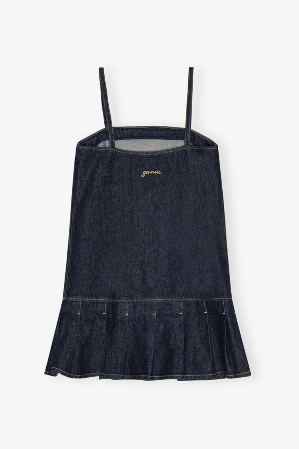 GANNI-Denim Strap Mini Dress-NOWALL