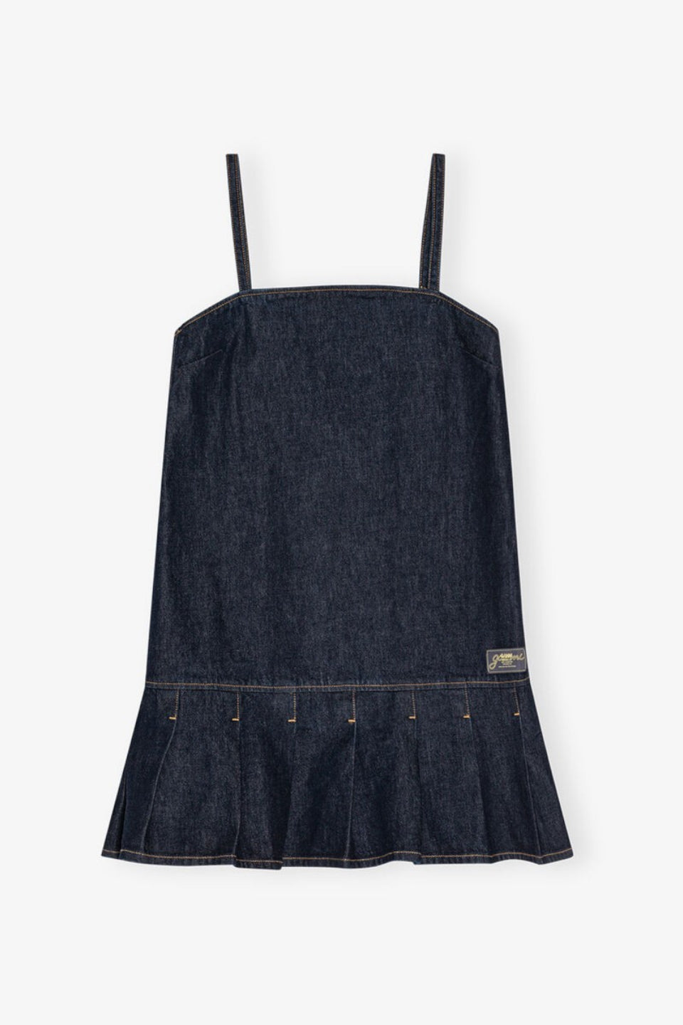 GANNI-Denim Strap Mini Dress-NOWALL