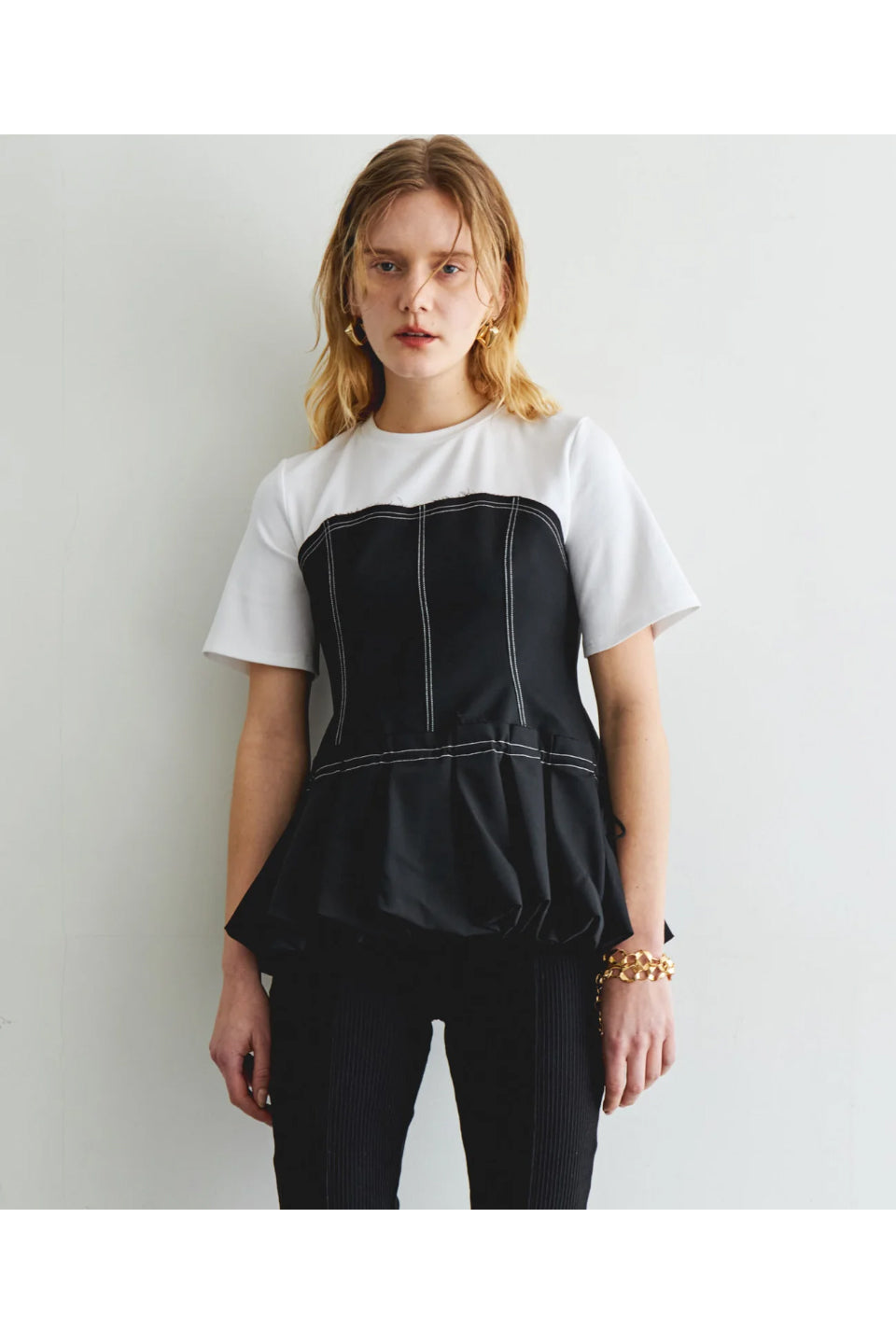 MAISON SPECIAL-Docking Balloon Hem T-shirt-NOWALL