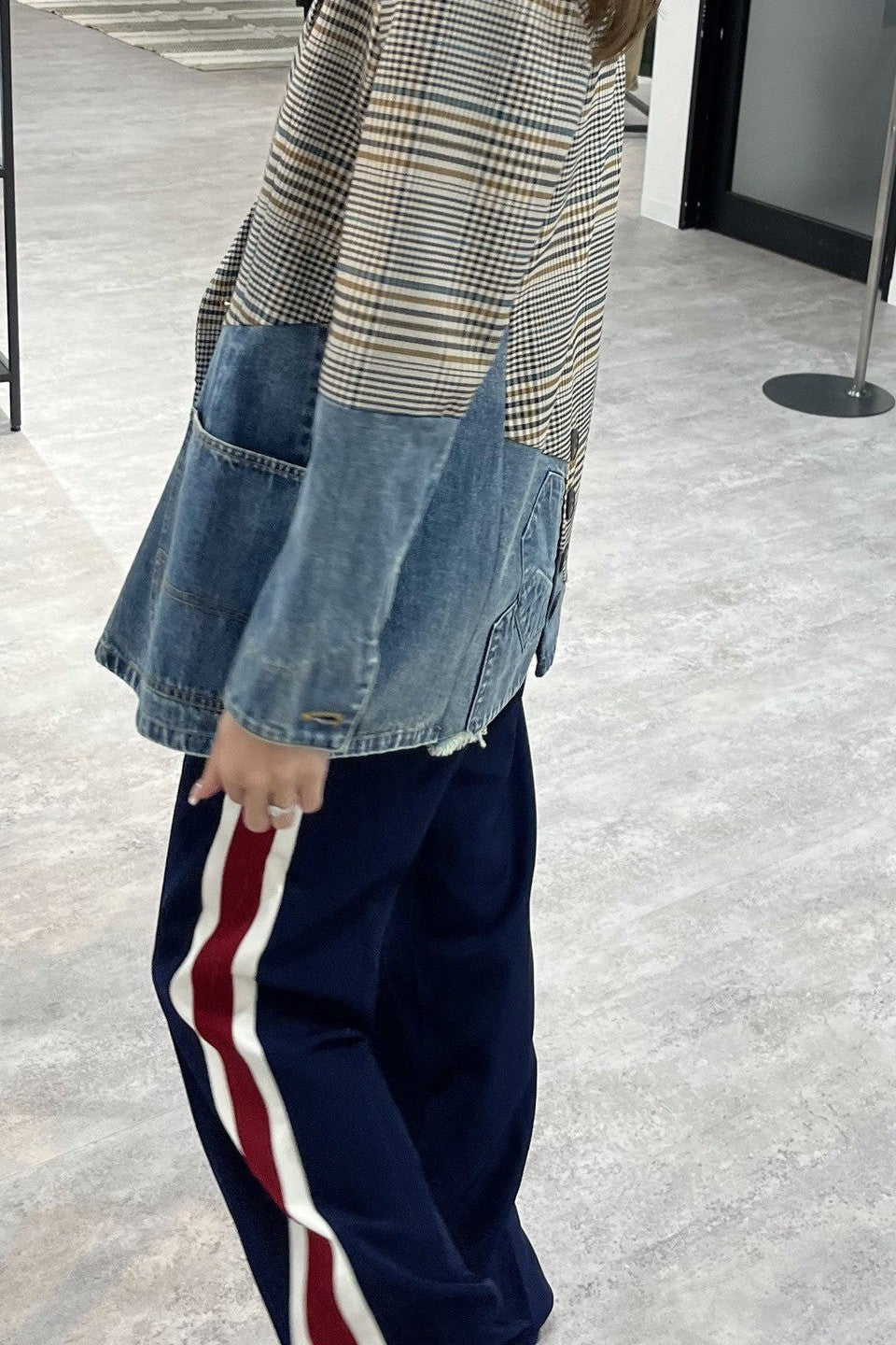 MICALLE MICALLE-Docking Check Denim Jacket-NOWALL