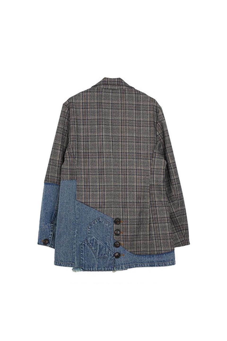 MICALLE MICALLE-Docking Check Denim Jacket-NOWALL