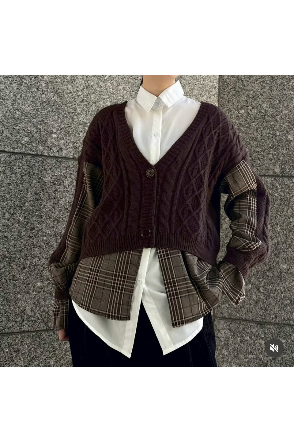 MICALLE MICALLE-Docking Knit Shirt Top-NOWALL