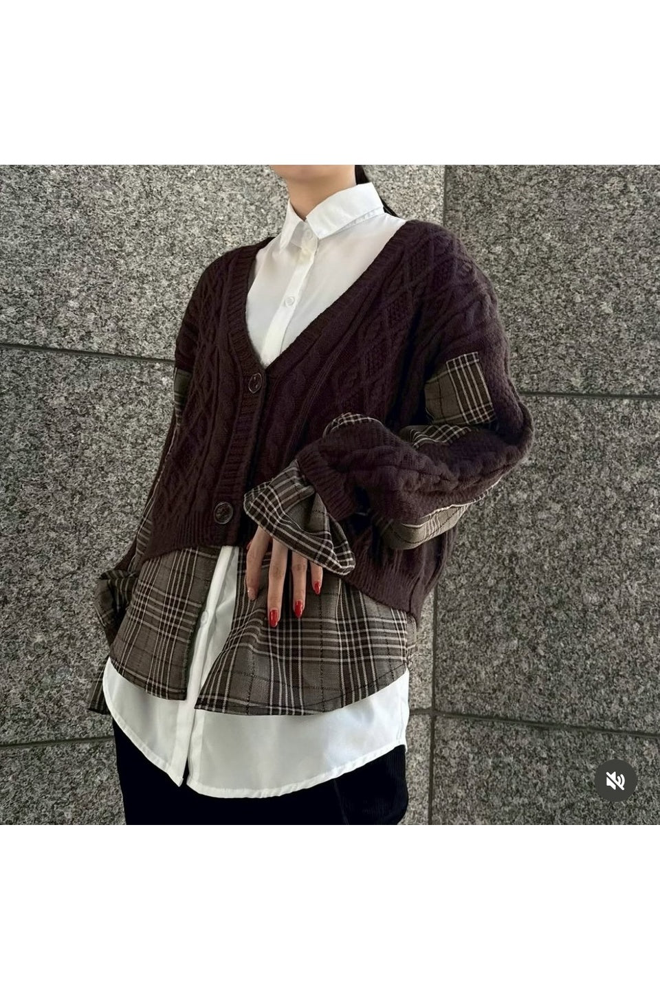 MICALLE MICALLE-Docking Knit Shirt Top-NOWALL