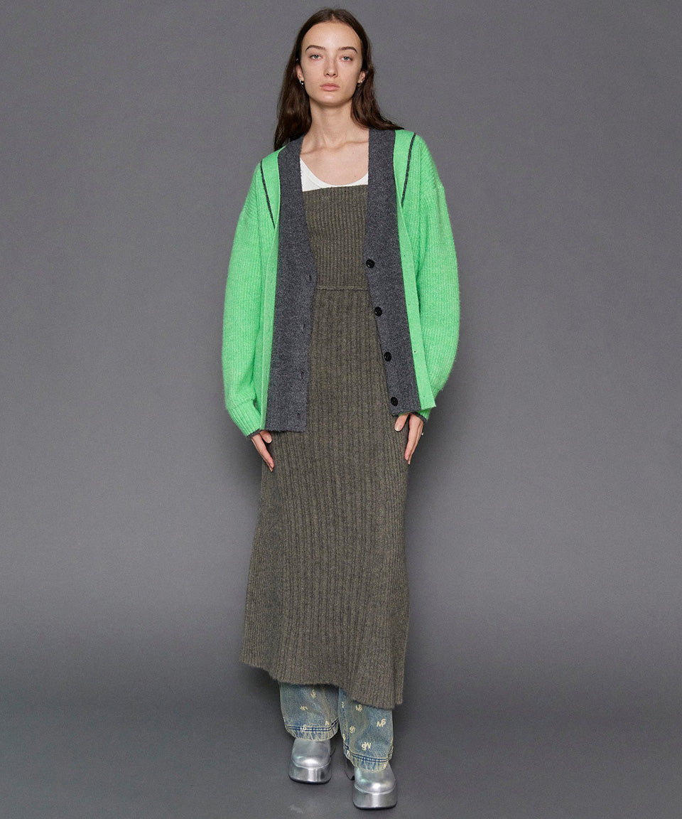 MAISON SPECIAL-Double Color Layered Knit Cardigan-NOWALL