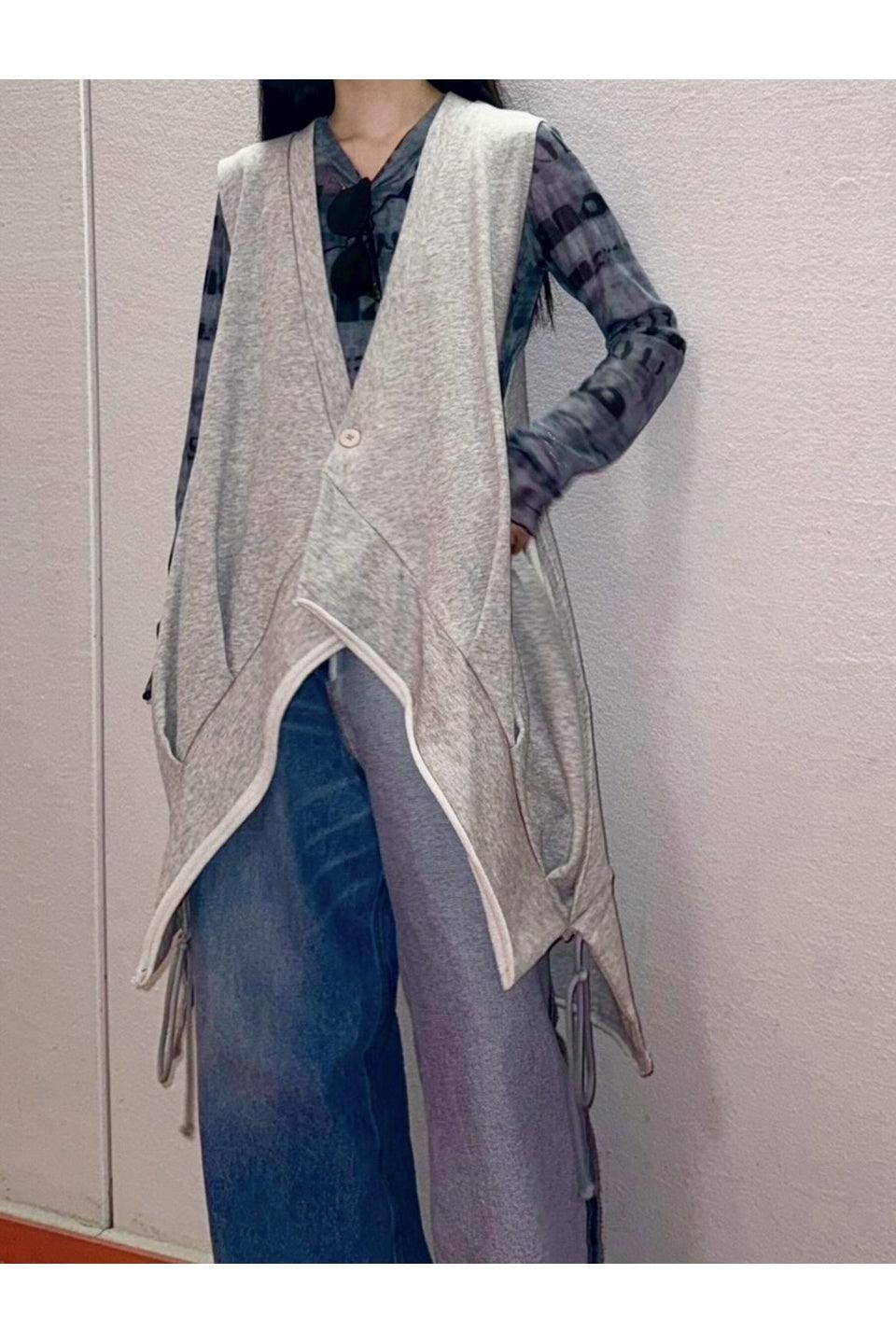 MICALLE MICALLE-Drape Gilet Vest-NOWALL