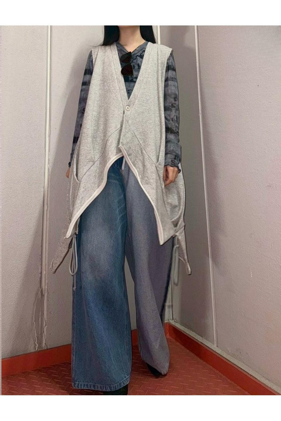 MICALLE MICALLE-Drape Gilet Vest-NOWALL