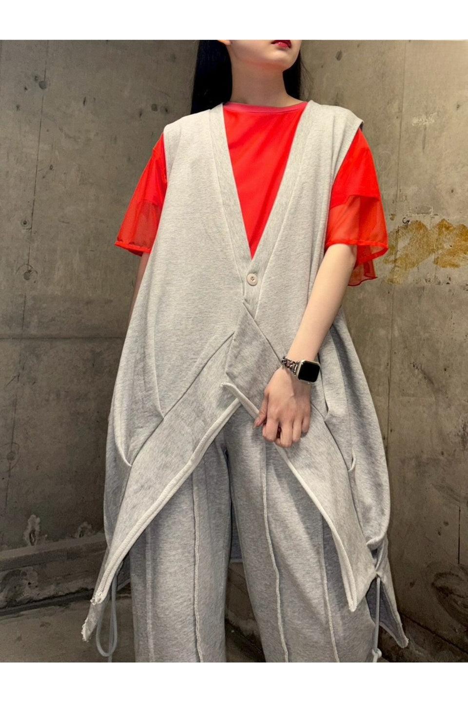 MICALLE MICALLE-Drape Gilet Vest-NOWALL