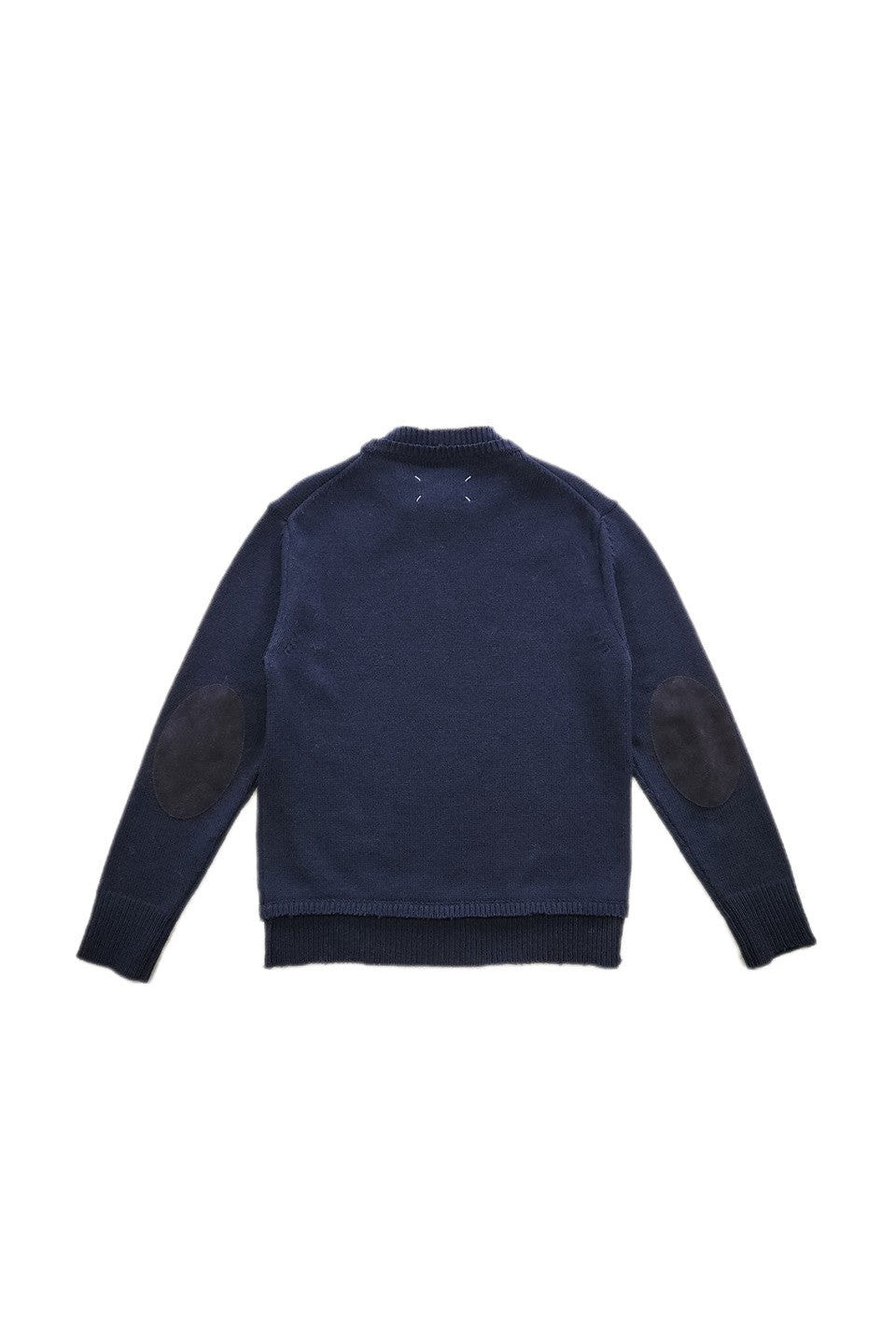 Maison Margiela-ELBOW PATCH CREW NECK KNIT-NOWALL