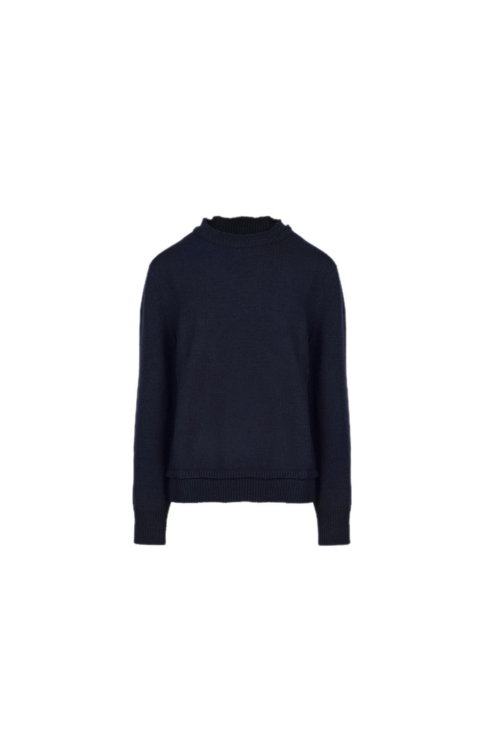 Maison Margiela-ELBOW PATCH CREW NECK KNIT-NOWALL