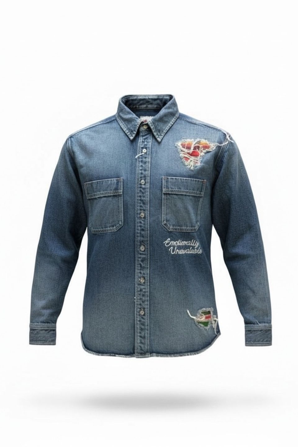 EMOTIONALLY UNAVAILABLE-EU LATIN DENIM SHIRT-NOWALL