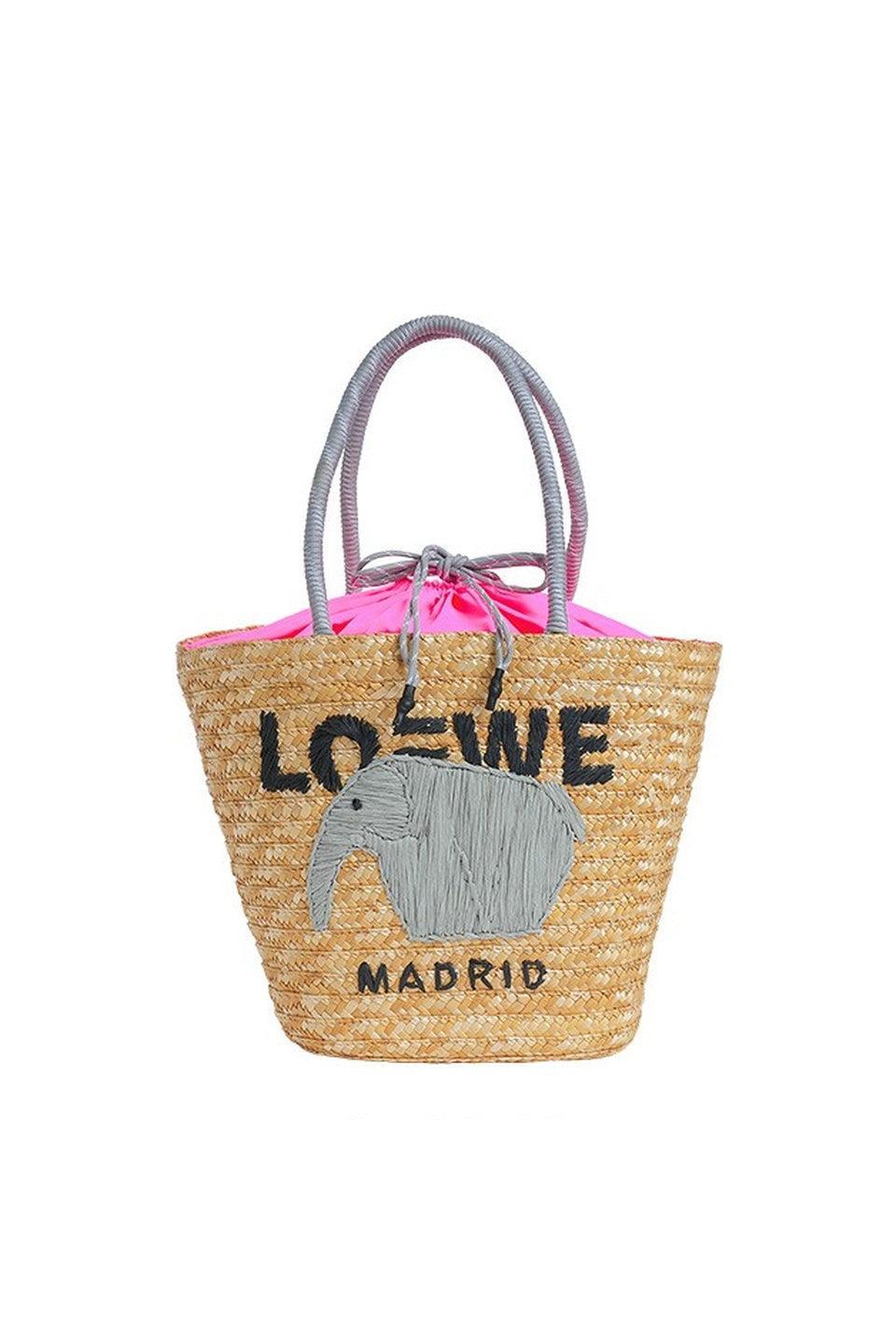 MICALLE MICALLE-Embroidered Straw Tote Bag [Big]-NOWALL