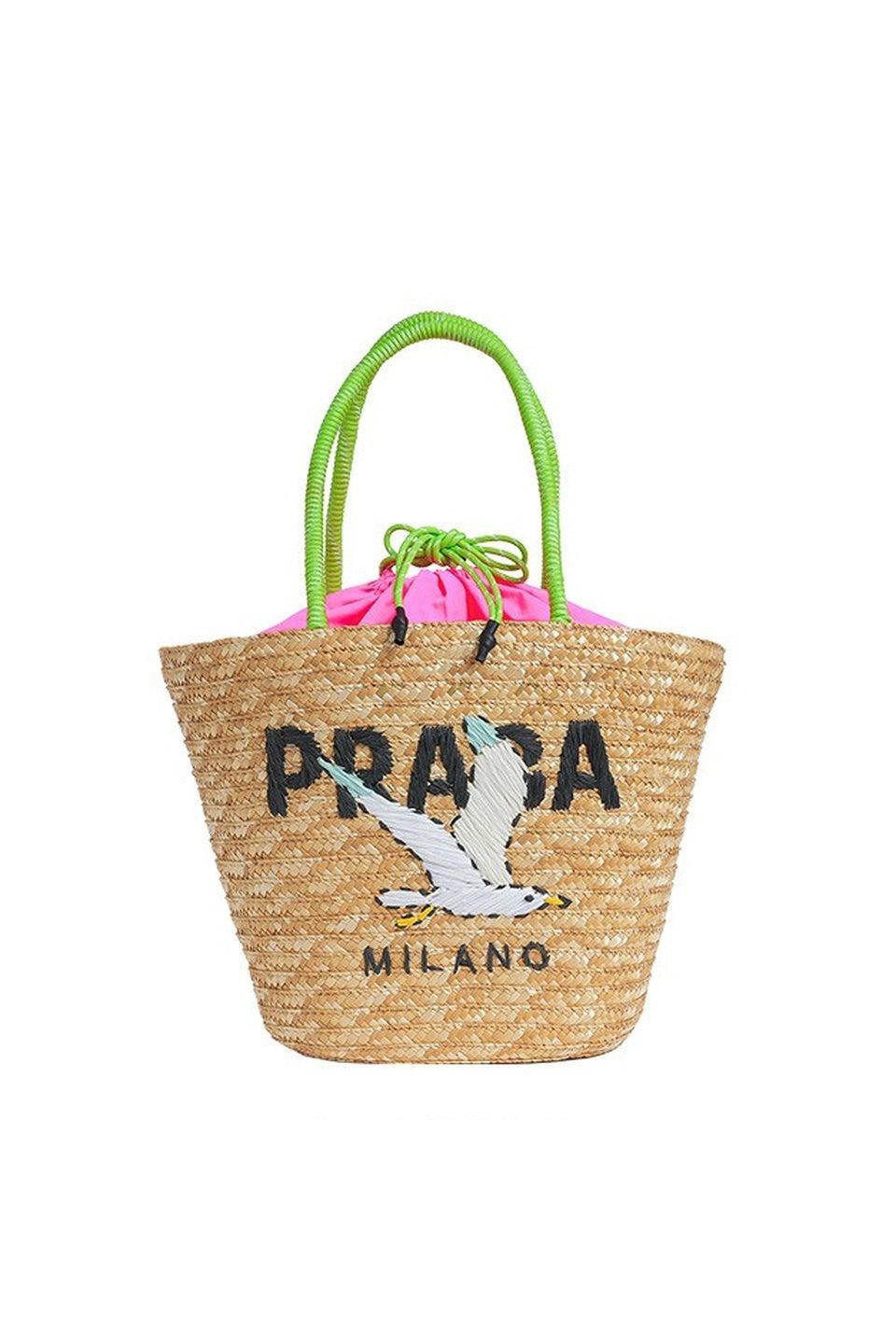 MICALLE MICALLE-Embroidered Straw Tote Bag [Big]-NOWALL