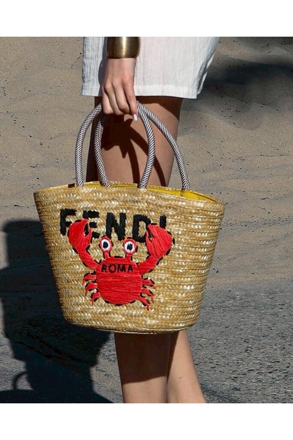 Embroidered Straw Tote Bag[Small]