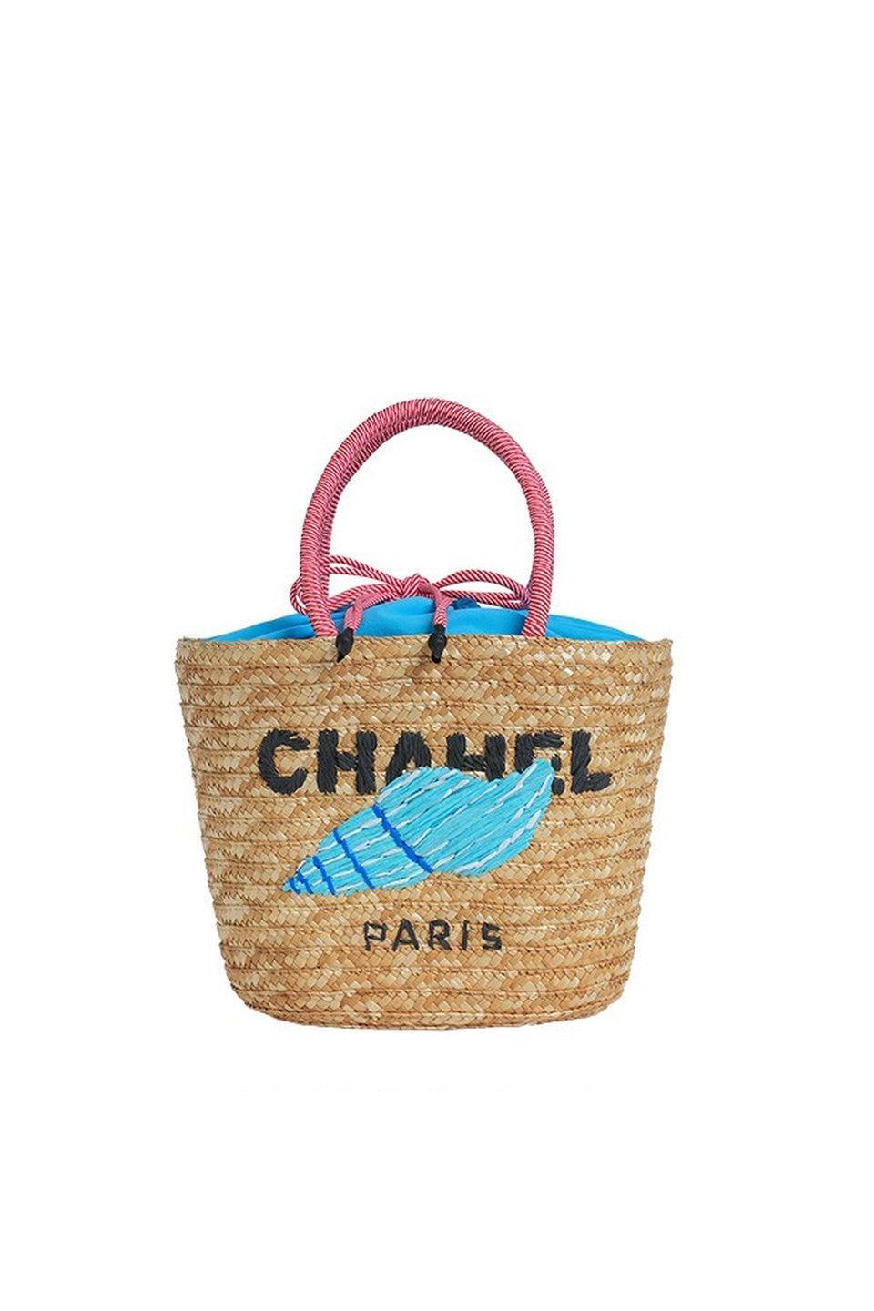 MICALLE MICALLE-Embroidered Straw Tote Bag[Small]-NOWALL
