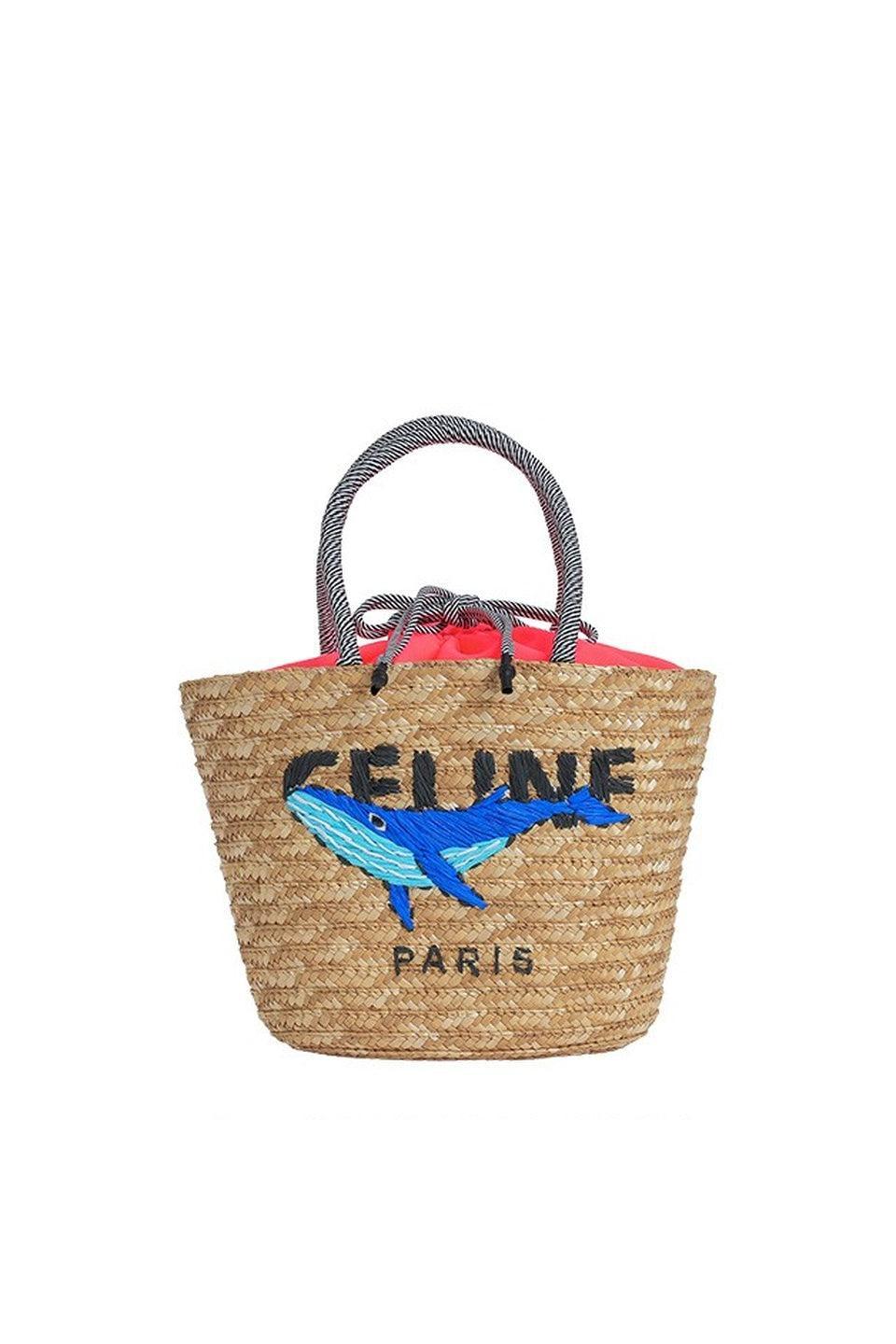 MICALLE MICALLE-Embroidered Straw Tote Bag[Small]-NOWALL