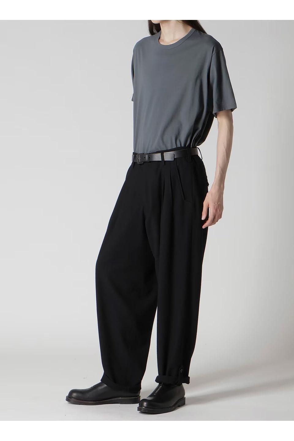 Y's for men-FLANNEL PANTS WITH TAB DETAIL-NOWALL