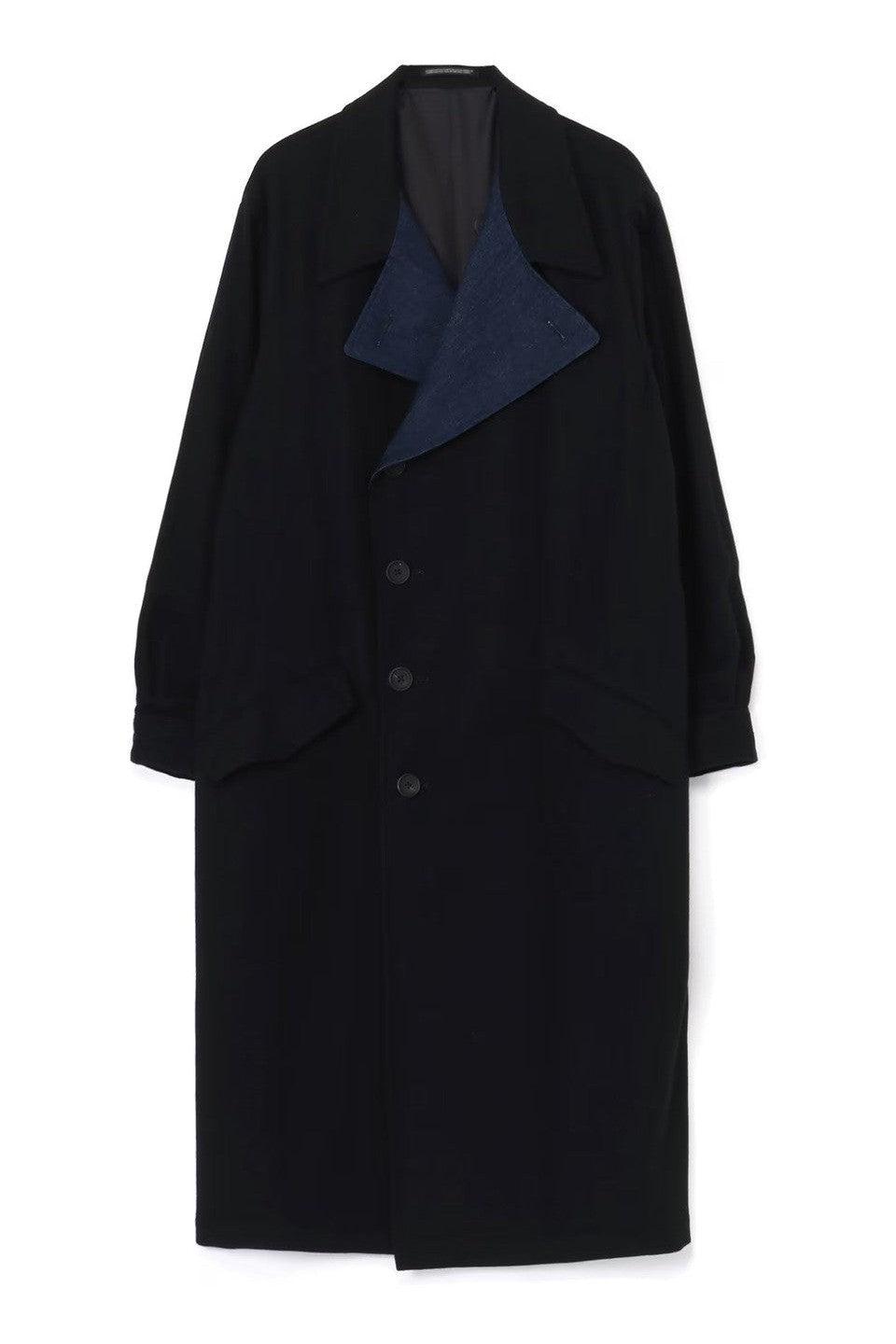 Yohji Yamamoto POUR HOMME-Flannel x Denim Coat-NOWALL