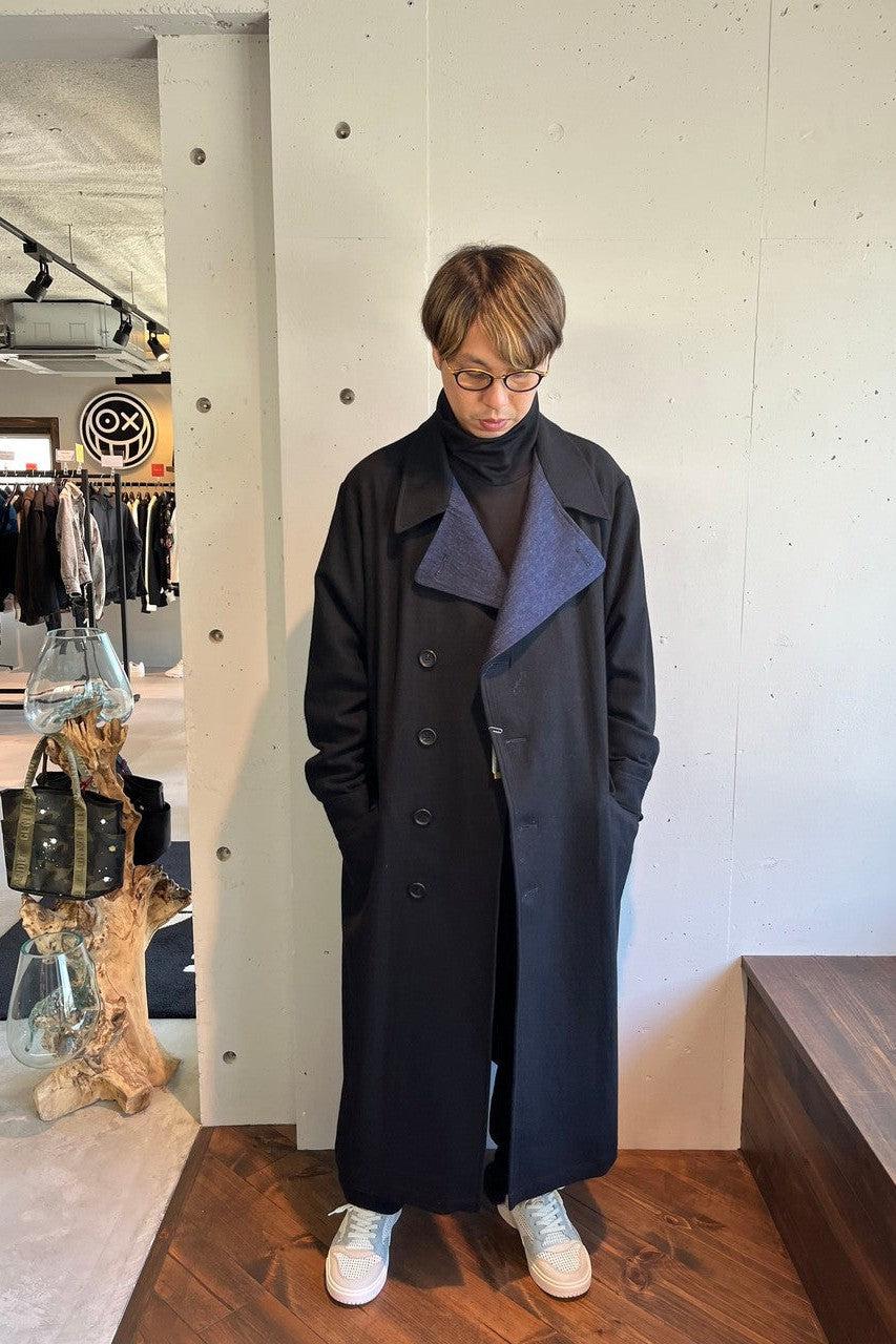 Yohji Yamamoto POUR HOMME-Flannel x Denim Coat-NOWALL