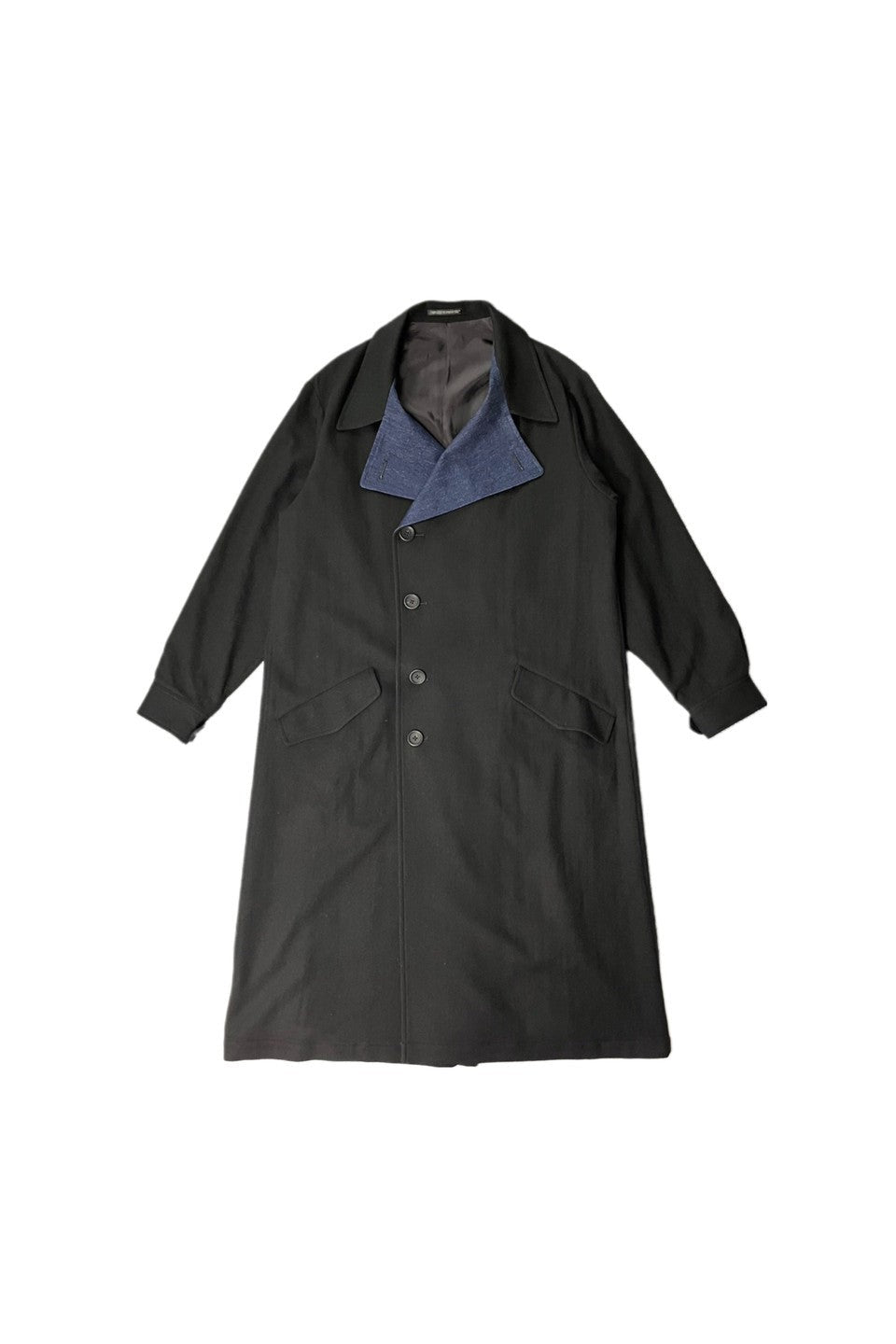 Yohji Yamamoto POUR HOMME-Flannel x Denim Coat-NOWALL