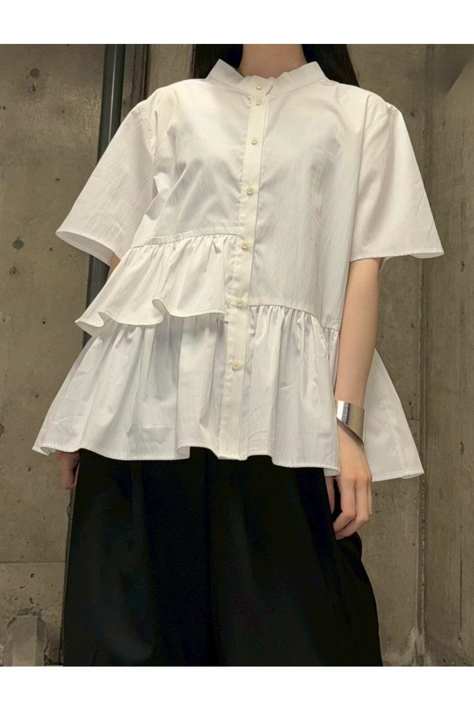 MICALLE MICALLE-Frill Hem Shirt Blouse-NOWALL