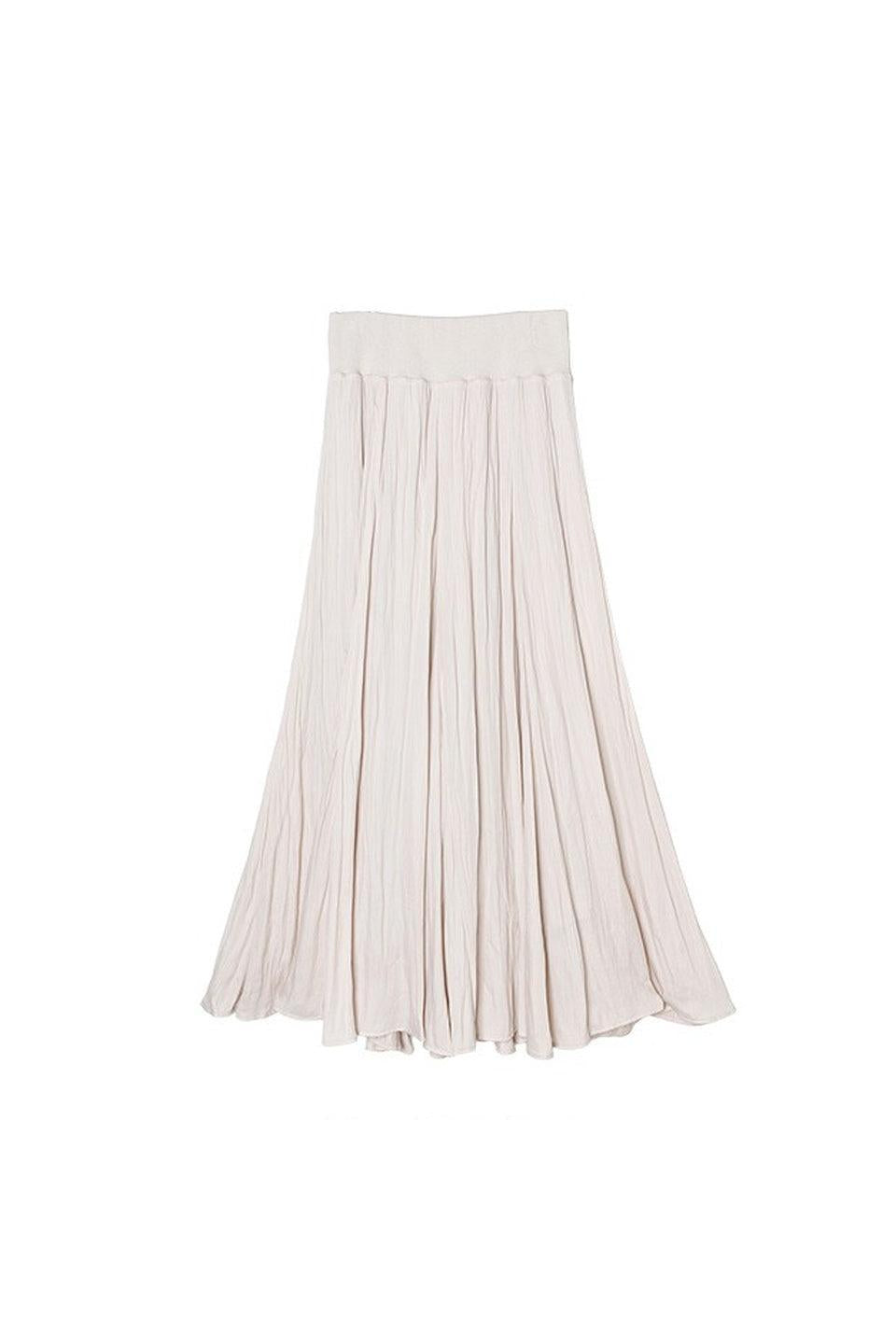 MICALLE MICALLE-Gathered Flare Long Skirt-NOWALL