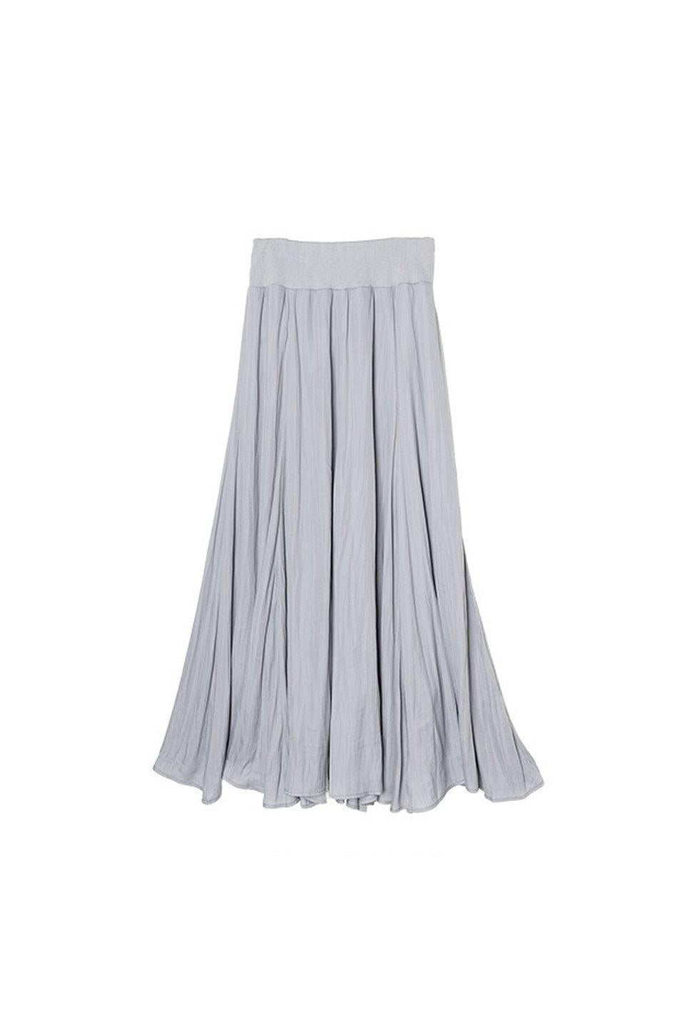 MICALLE MICALLE-Gathered Flare Long Skirt-NOWALL