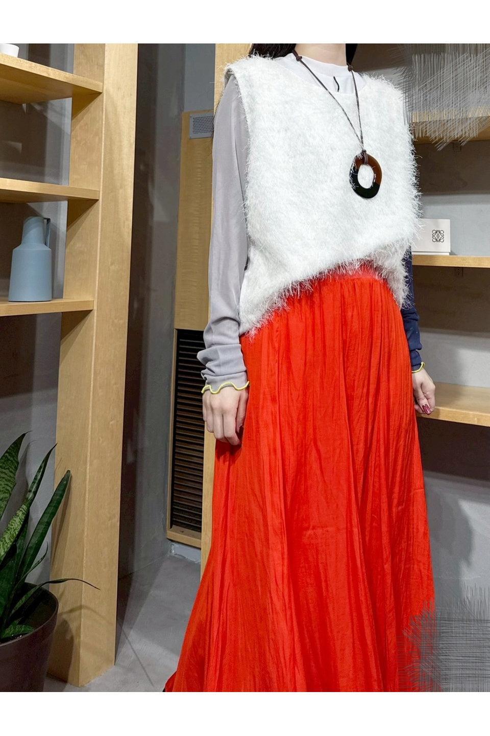 MICALLE MICALLE-Gathered Flare Long Skirt-NOWALL