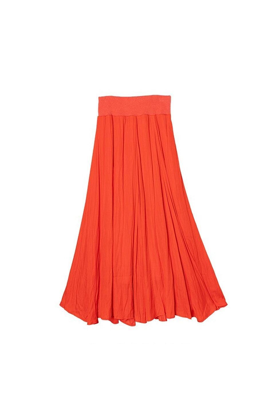 MICALLE MICALLE-Gathered Flare Long Skirt-NOWALL