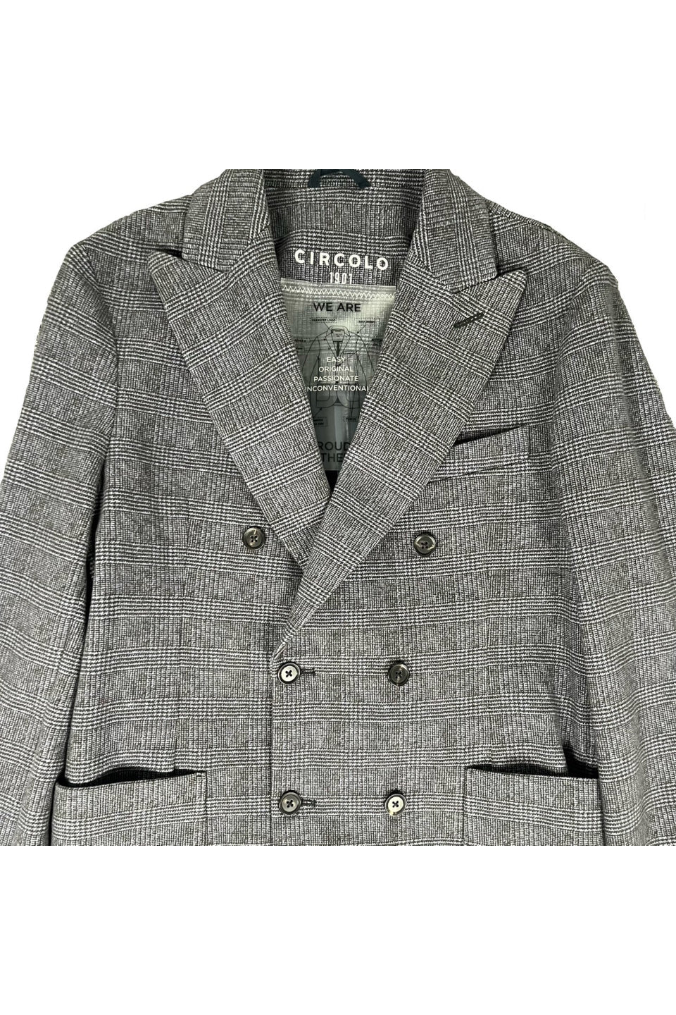 CIRCOLO-Glen Check Double Jacket-NOWALL