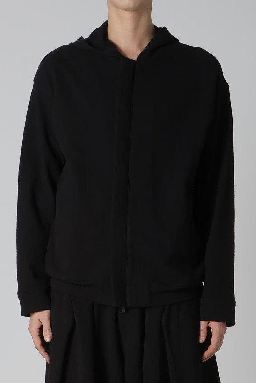 Yohji Yamamoto POUR HOMME-HIGHLAND JERSEY FRONT OPEN HOODIE-NOWALL