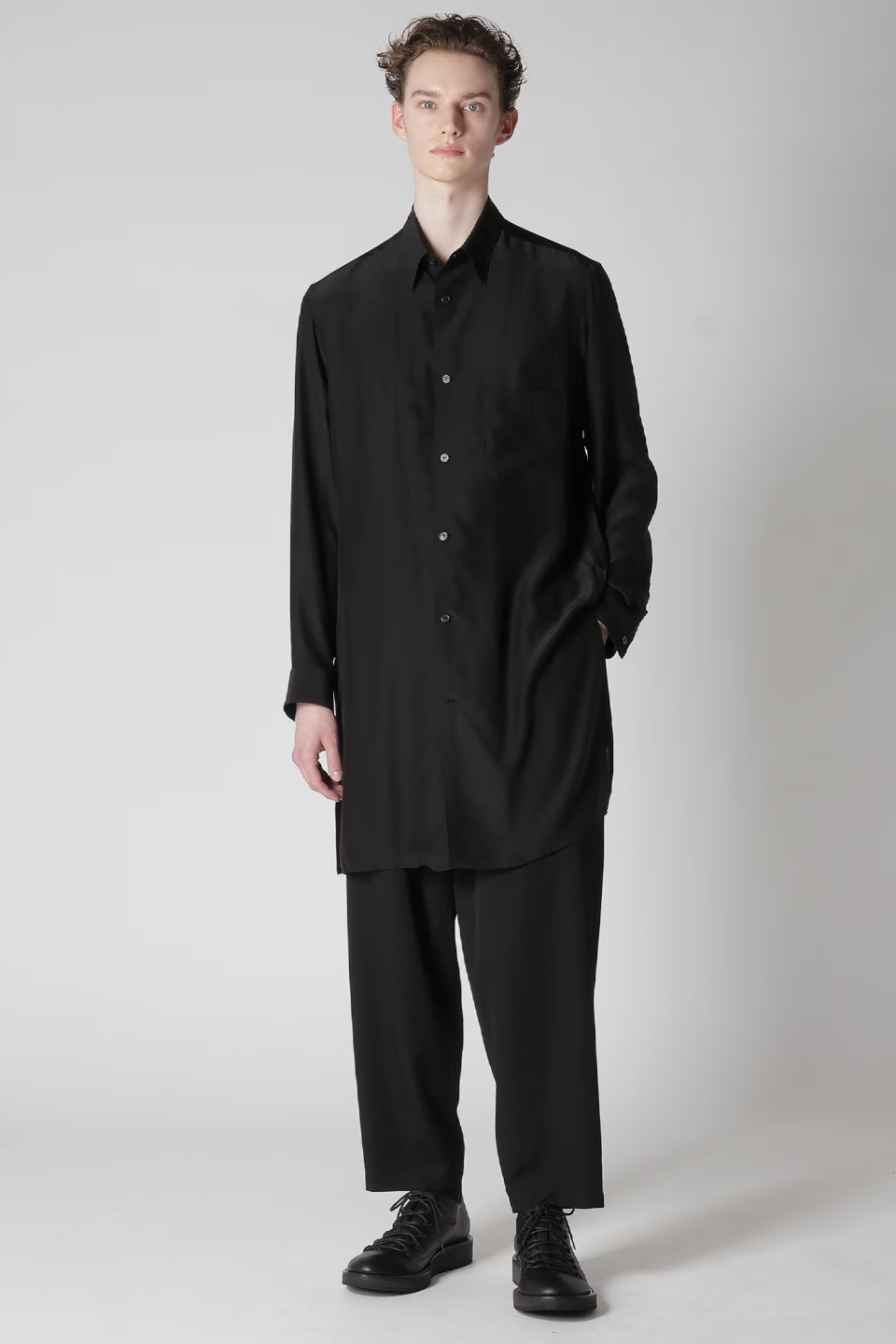 Yohji Yamamoto POUR HOMME-Wool Gabardine W Stitch Pants-NOWALL