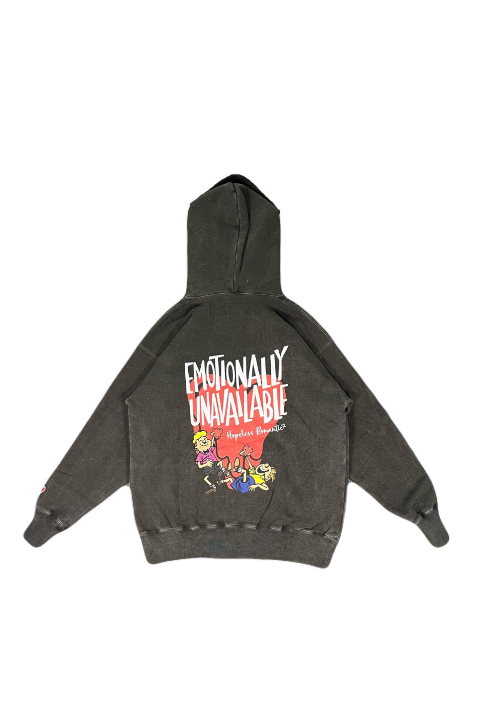 EMOTIONALLY UNAVAILABLE-Heart Cartoon Hoodie-NOWALL