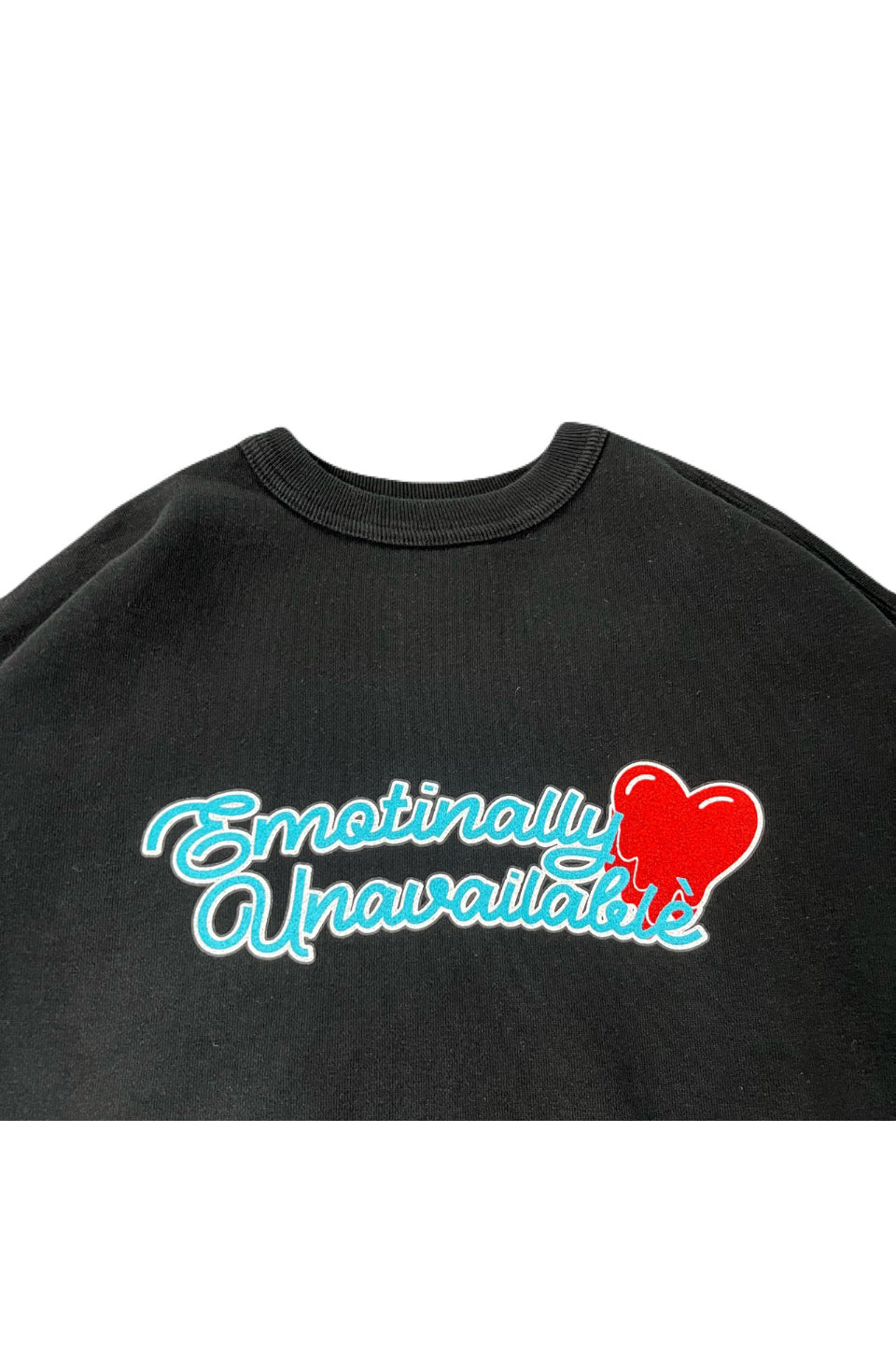 EMOTIONALLY UNAVAILABLE-Heart Logo Crew-NOWALL