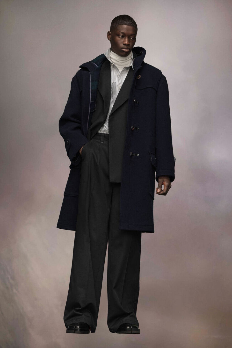 Maison Margiela-Hooded Wool Duffel Coat-NOWALL