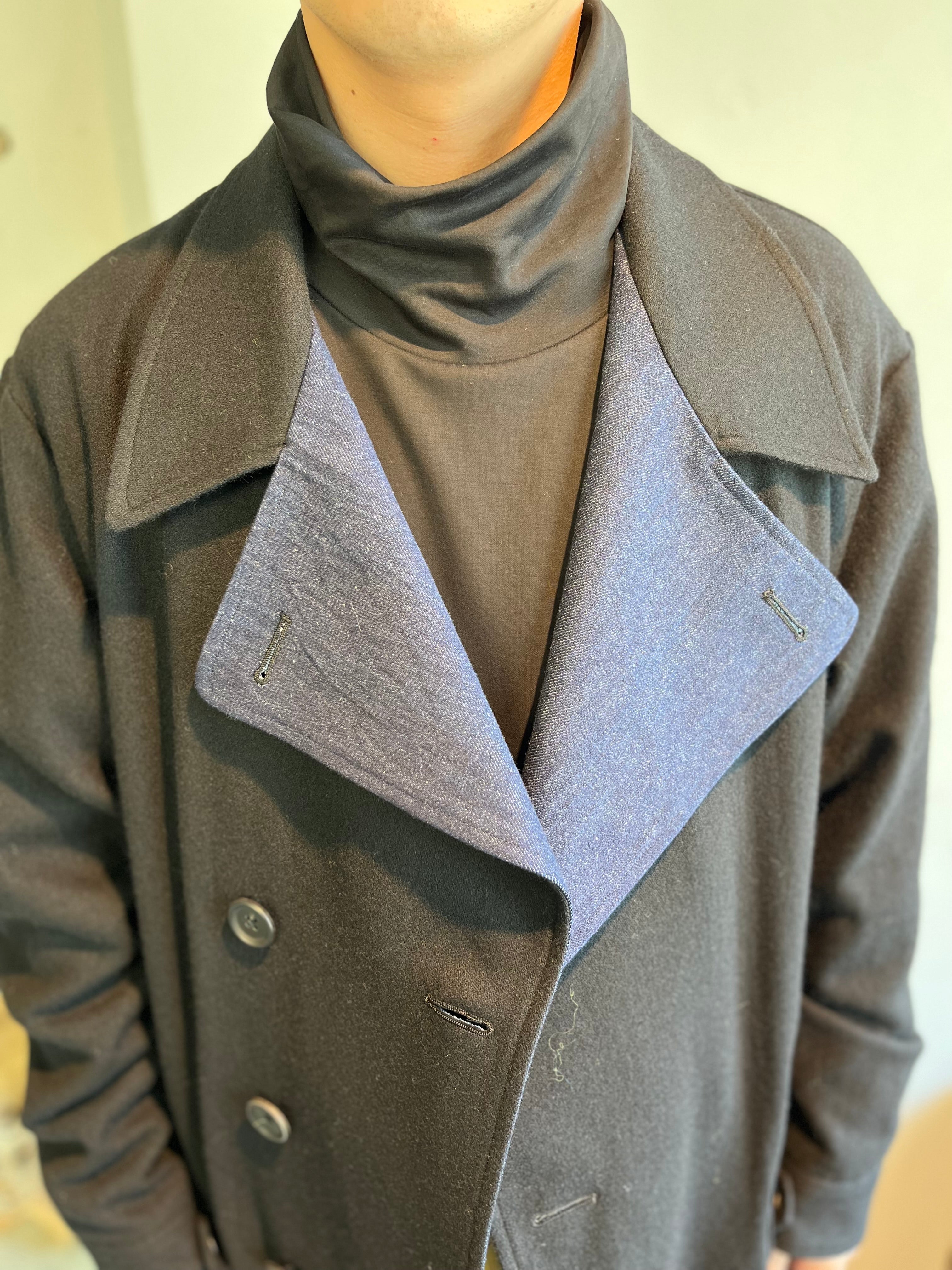 Yohji Yamamoto POUR HOMME-Flannel x Denim Coat-NOWALL