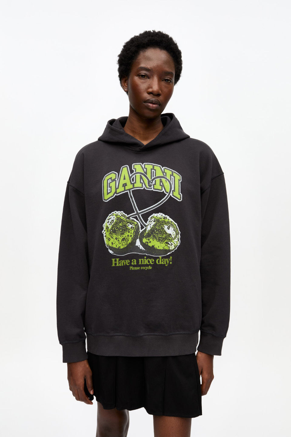 GANNI-Isoli Cherries Oversized Hoodie-NOWALL