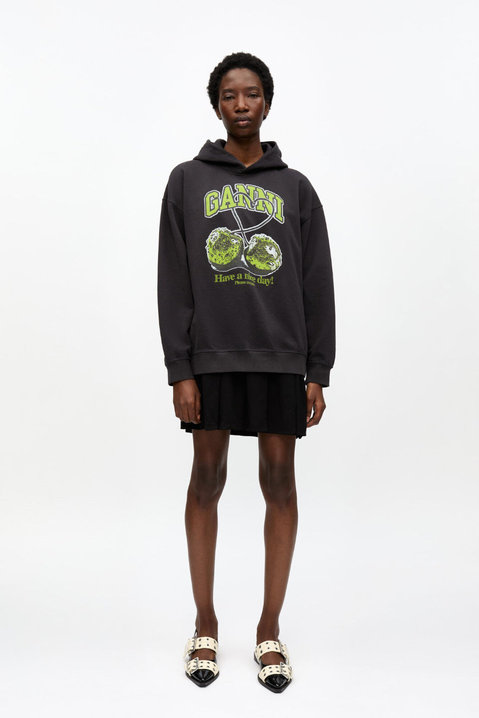 GANNI-Isoli Cherries Oversized Hoodie-NOWALL