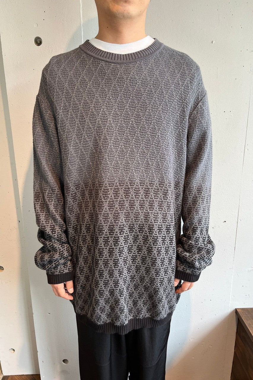 Yohji Yamamoto POUR HOMME-JQ PTN SOAK DYED PROCESS ROUND NECK LONG SLEEVE-NOWALL