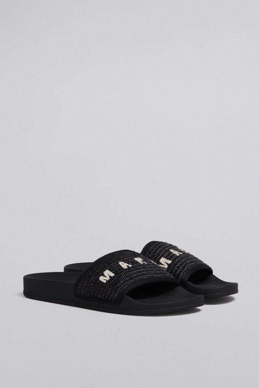 MARNI-LOGO RUBBER SLIDE-NOWALL