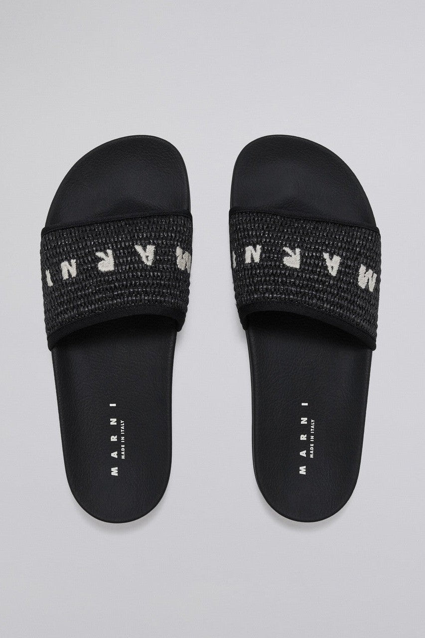 MARNI-LOGO RUBBER SLIDE-NOWALL