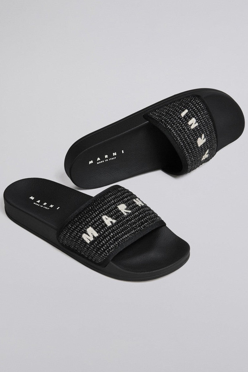 MARNI-LOGO RUBBER SLIDE-NOWALL