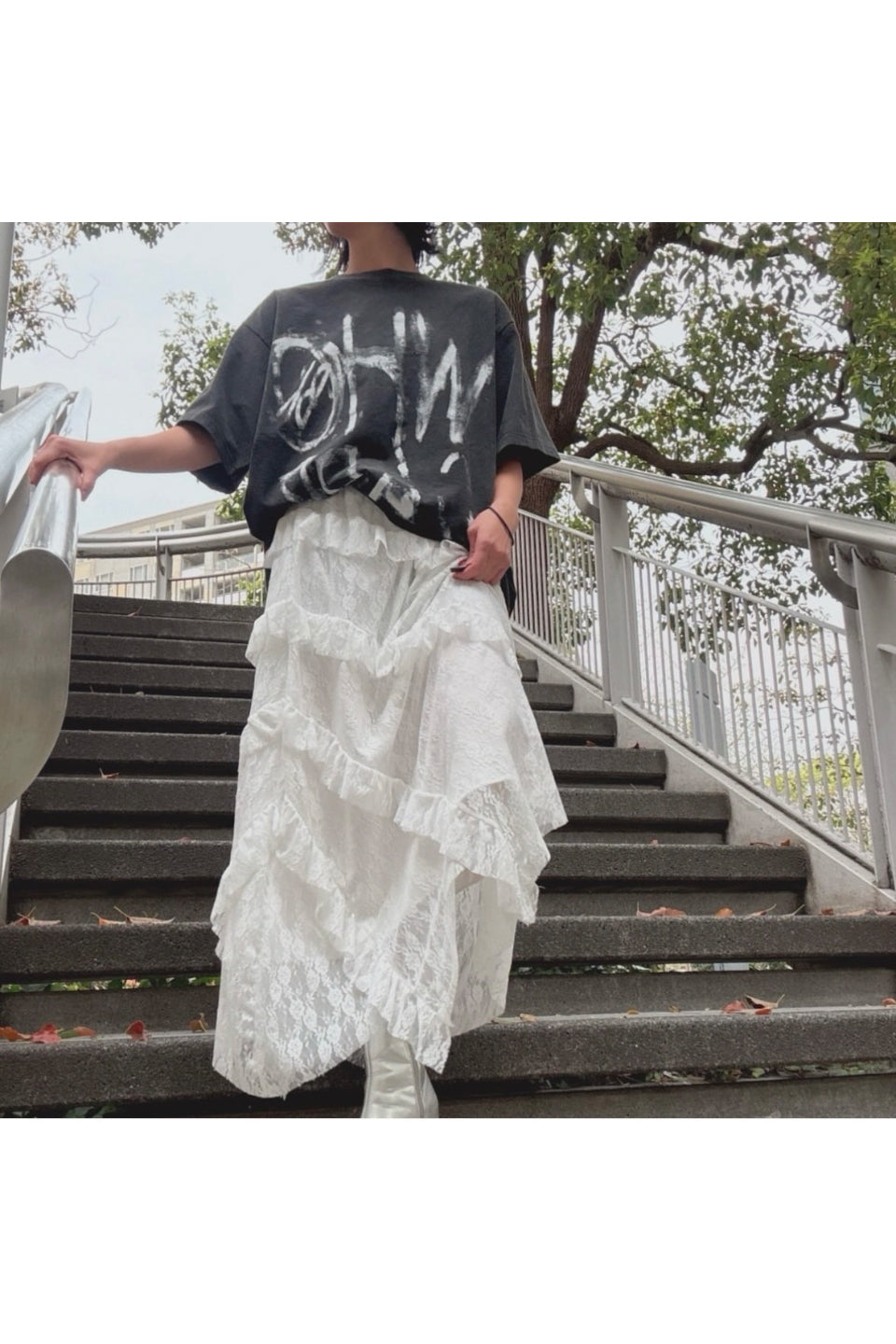 MICALLE MICALLE-Lace Design Skirt-NOWALL