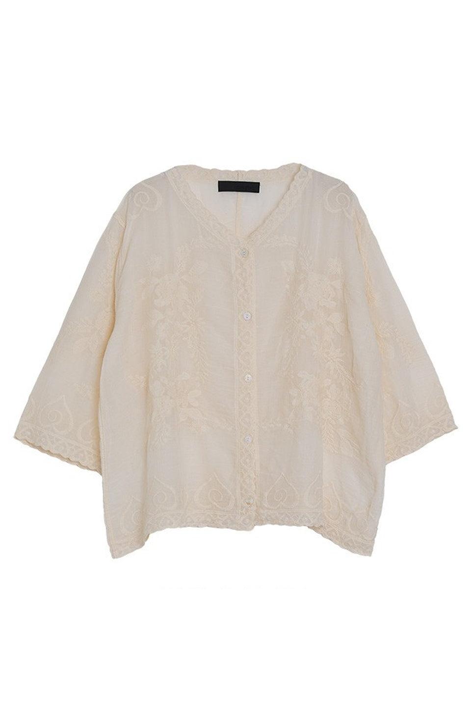 MICALLE MICALLE-Lace Embroidery Blouse-NOWALL
