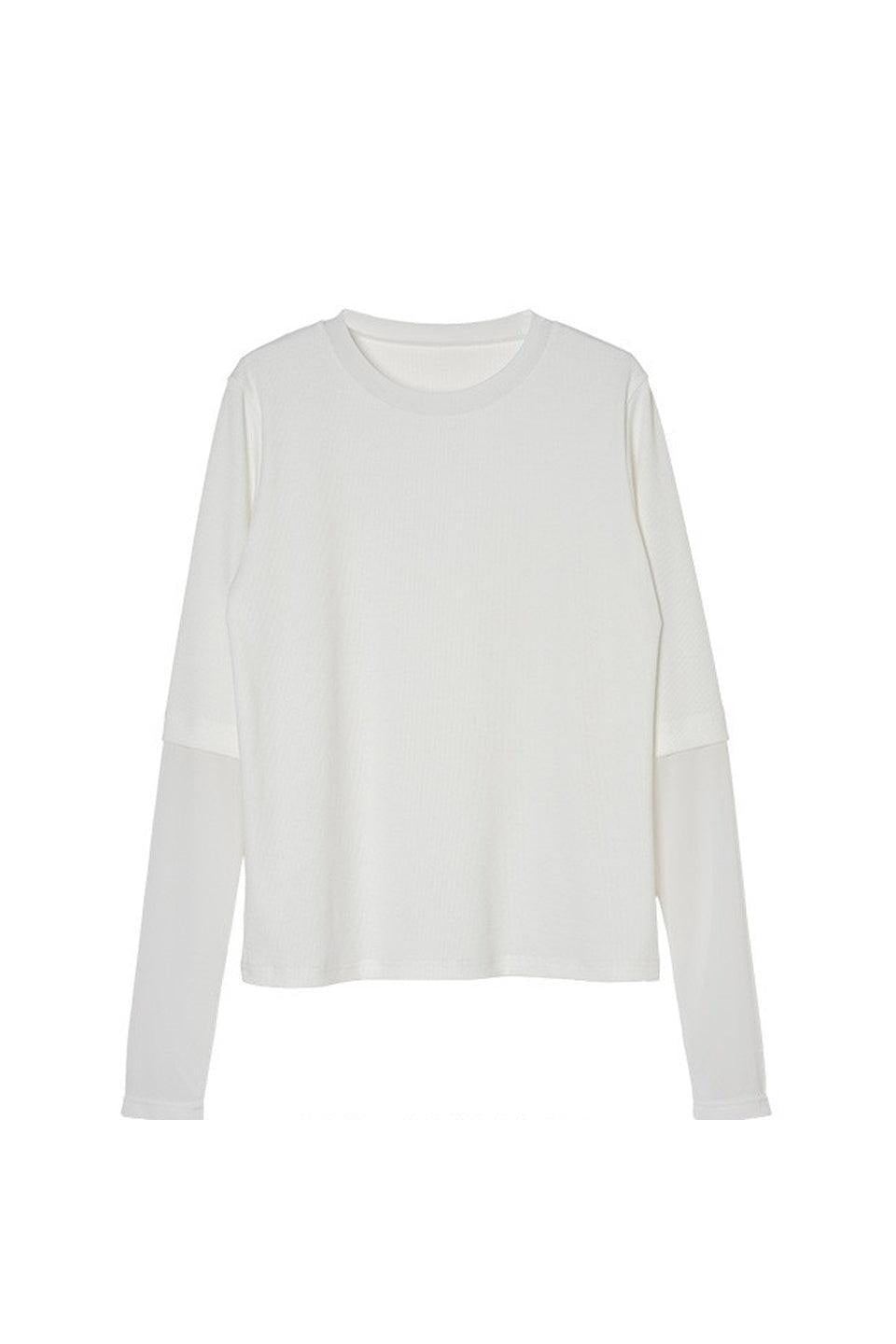 MICALLE MICALLE-Layered Sleeve Long Sleeve Top-NOWALL
