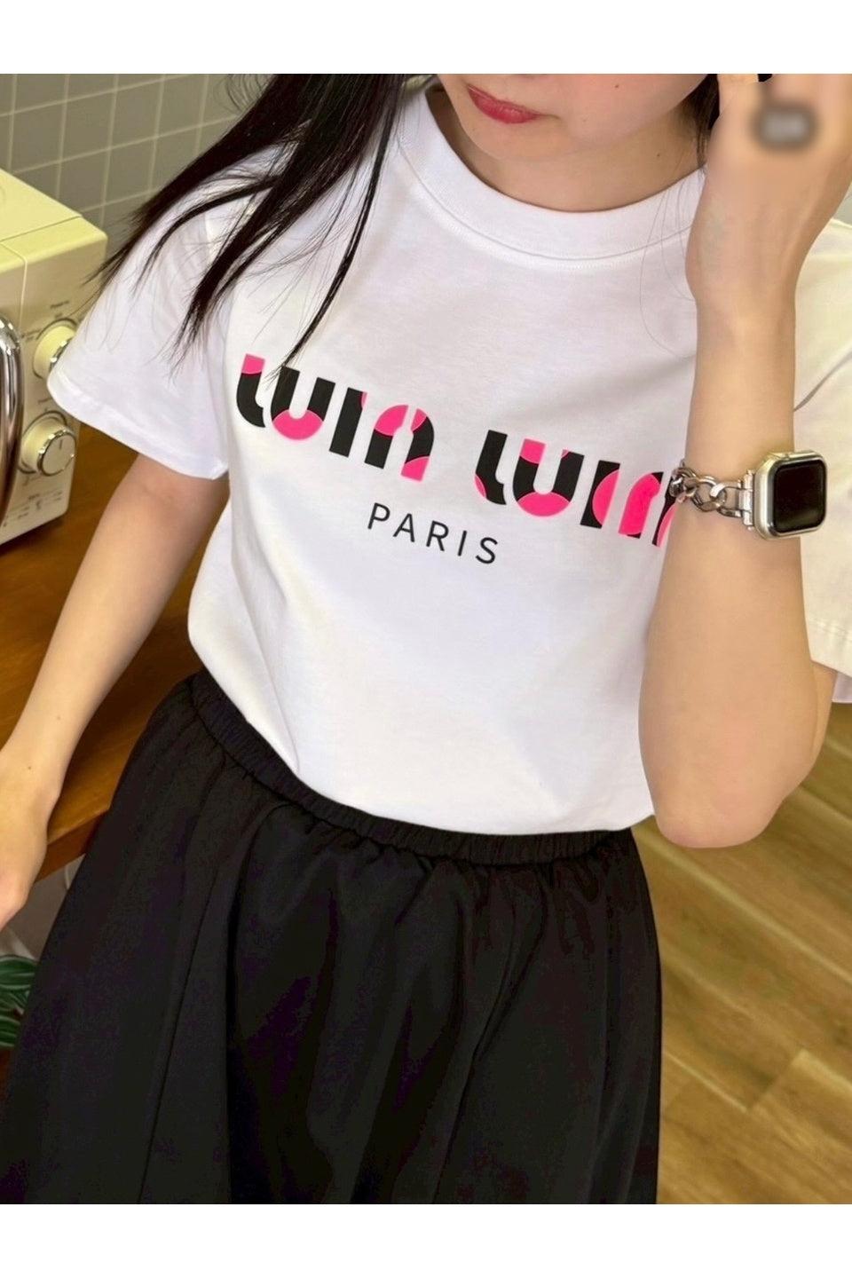 MICALLE MICALLE-Logo Print Short Sleeve Tee-NOWALL