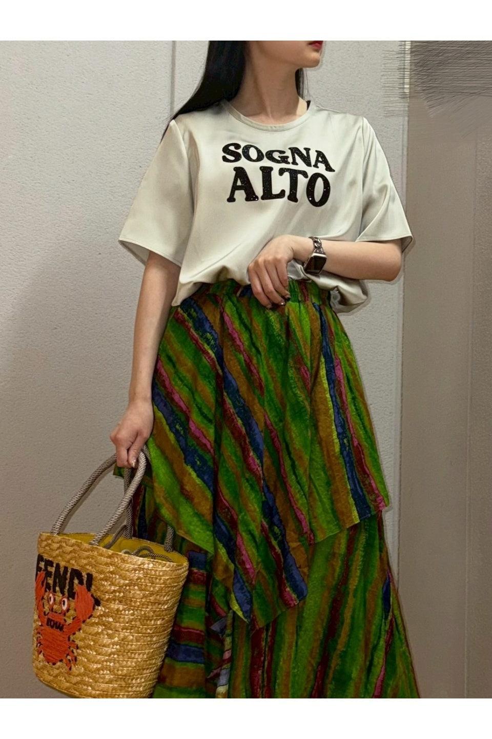 MICALLE MICALLE-Logo Print Short Sleeve Top-NOWALL