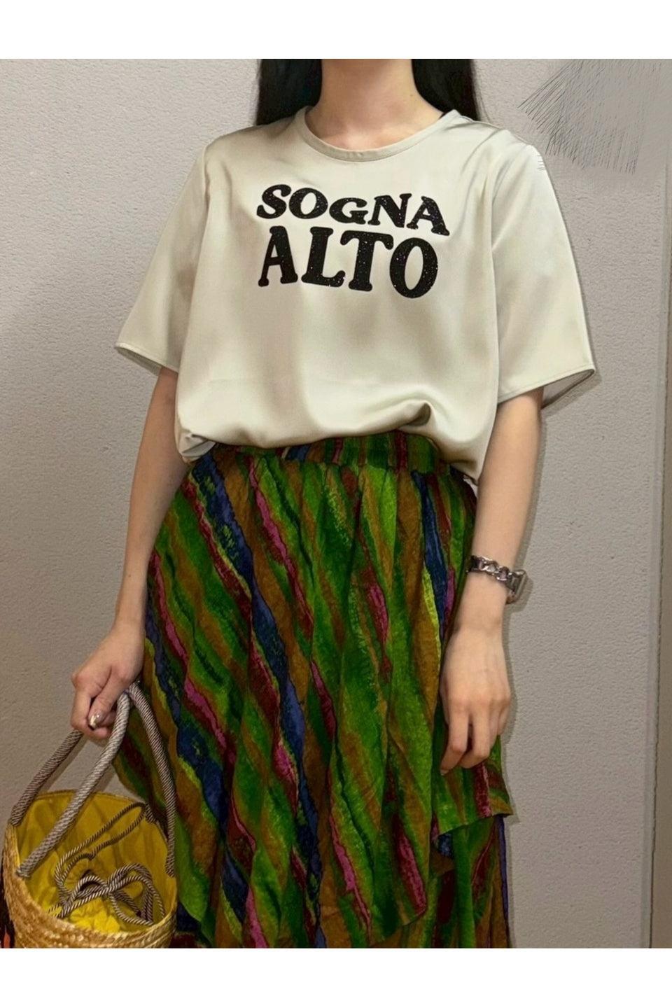 MICALLE MICALLE-Logo Print Short Sleeve Top-NOWALL